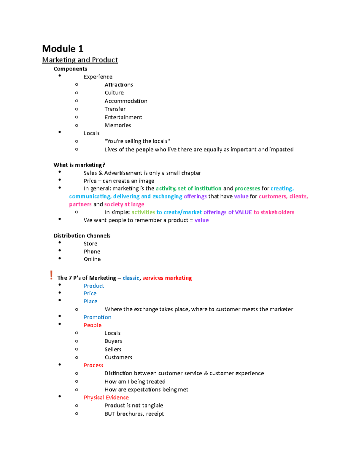 Module 1- Chapter 5 Marketing and Product - Module 1 Marketing and ...