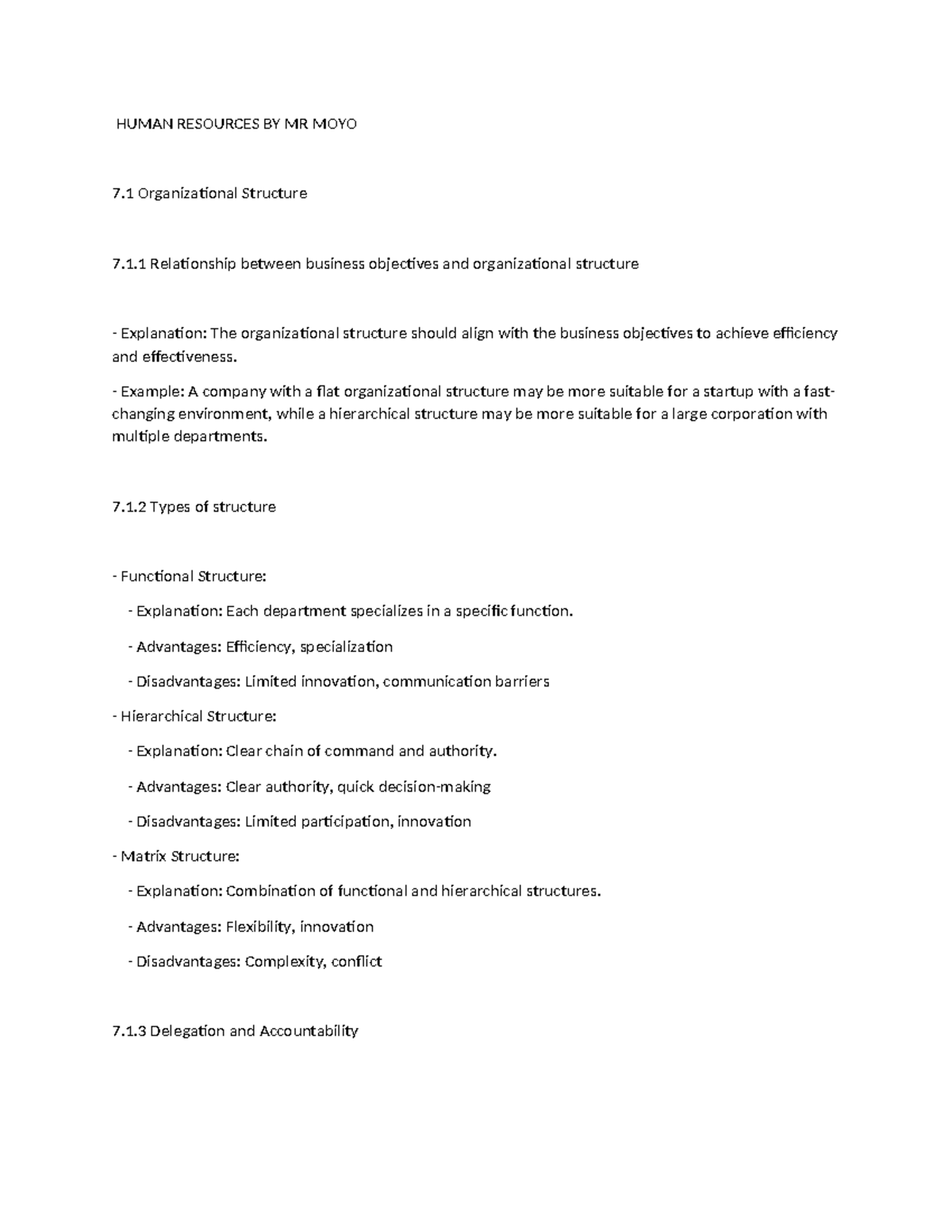A level Human Resources brief notes - HUMAN RESOURCES BY MR MOYO 7 ...
