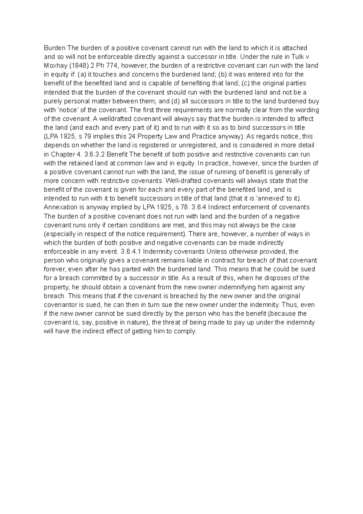 Chapter 5 Real Estate Burden The burden of a positive covenant