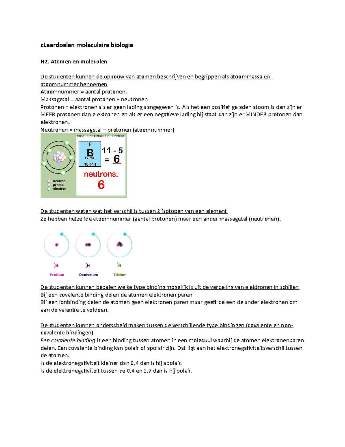 Leerdoelen Moleculaire Biologie DT1 - CLeerdoelen Moleculaire Biologie ...