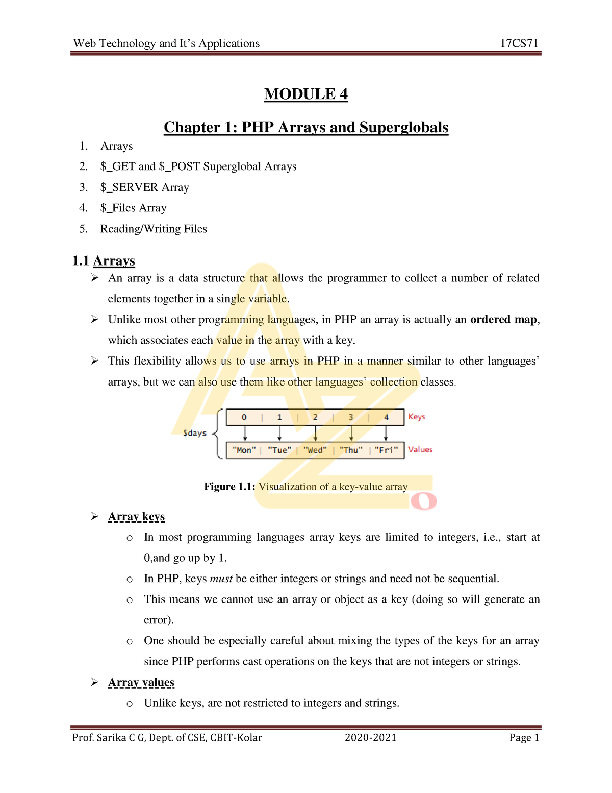 WEB Mod4@Az Documents - It Is A Web Notes - MODULE 4 Chapter 1: PHP ...