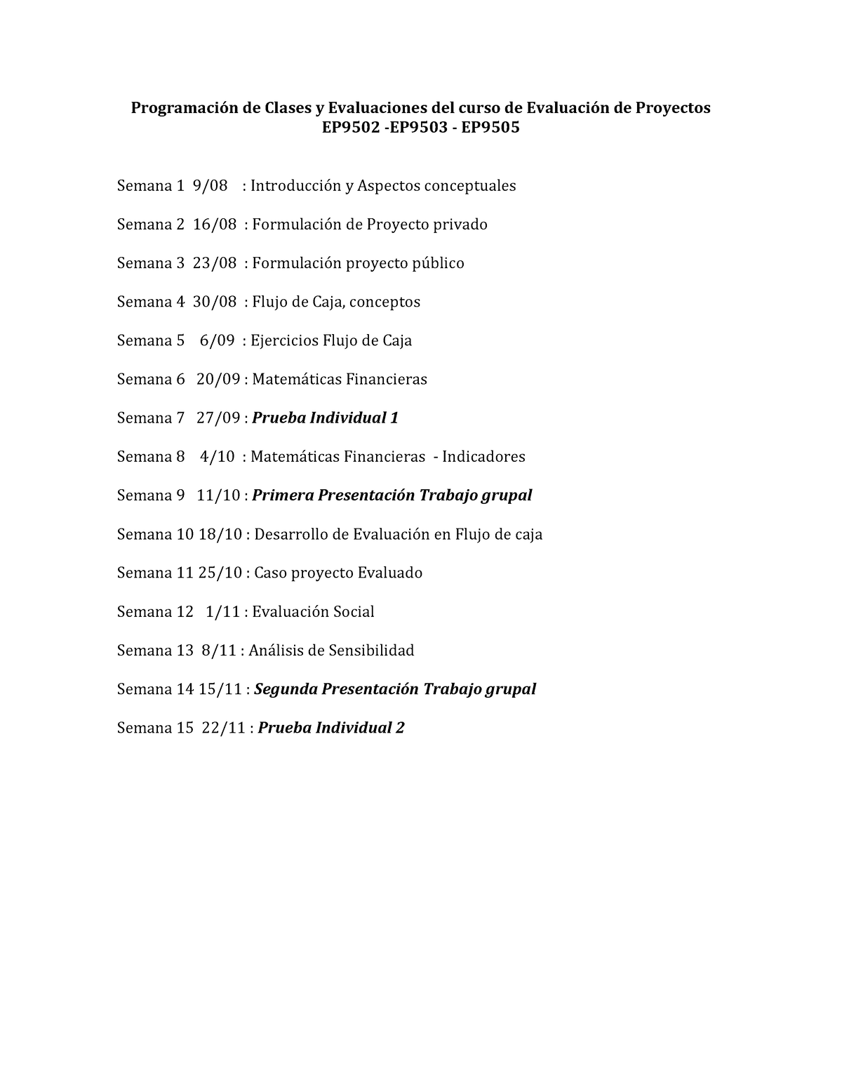 Programaci N Evaluacion Proyectos V2 - Programación De Clases Y ...