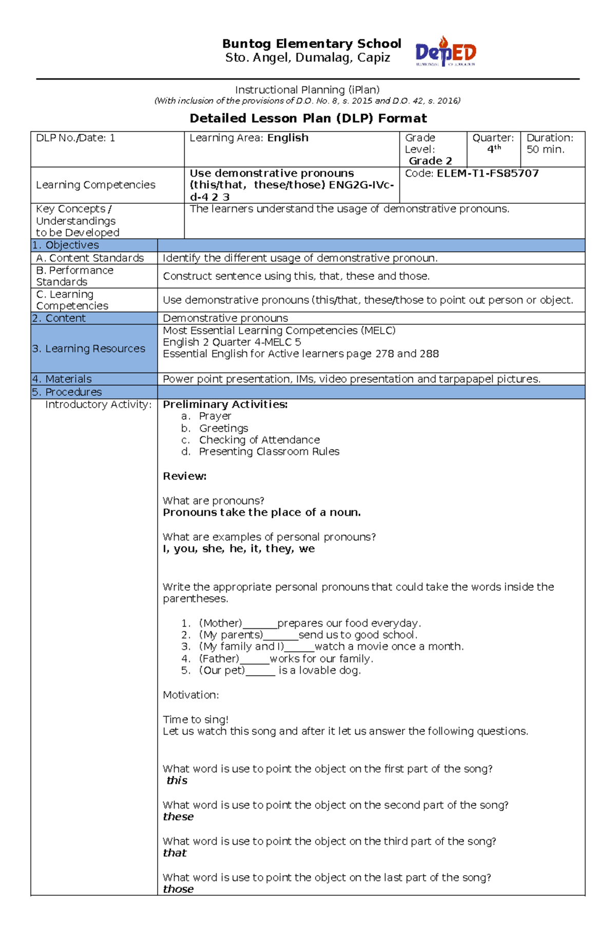 Lesson-Plan - This file is a detailed lesson plan - Buntog Elementary ...