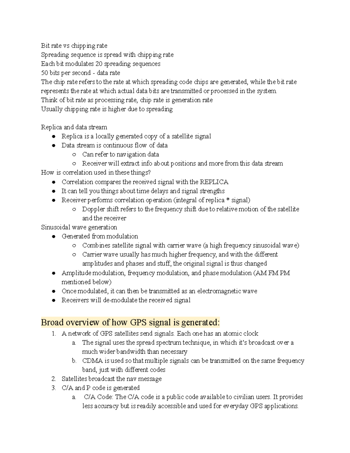 Understanding GPS GNSS - Bit rate vs chipping rate Spreading sequence ...