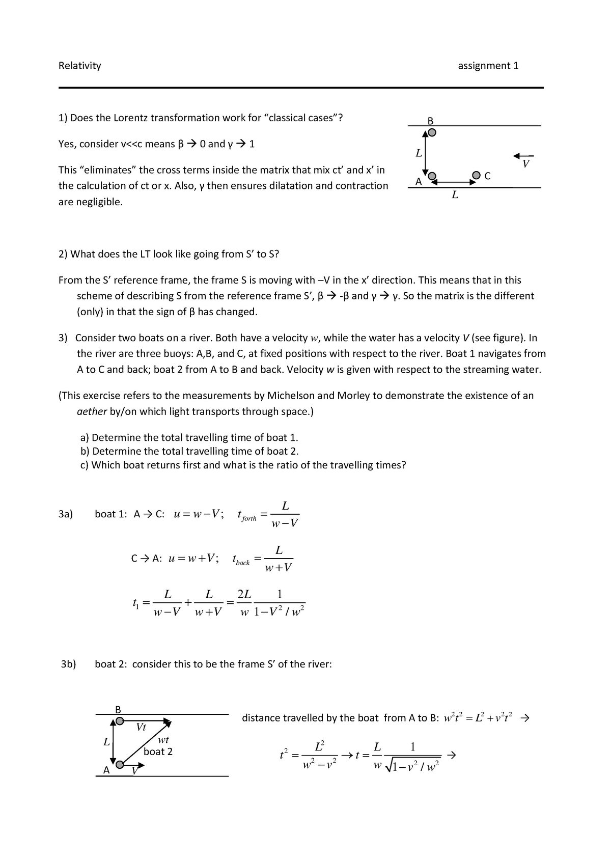 Tn2612 2020-2021 Exercises Answers 1 - Relativity Assignment 1 Does The 