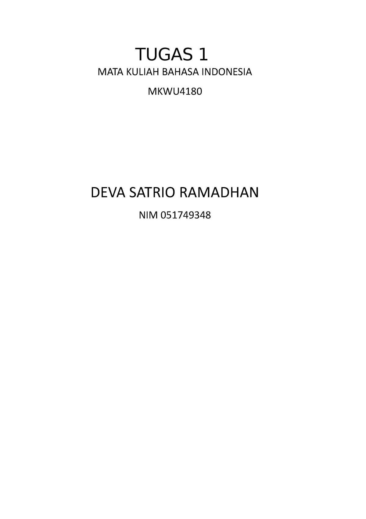 Tugas 1 - Memahami Konsep Dasar Bahasa - TUGAS 1 MATA KULIAH BAHASA ...