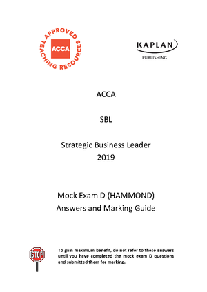 ACCA Strategic Business Reporting SBR September Mock Exam Answers ...