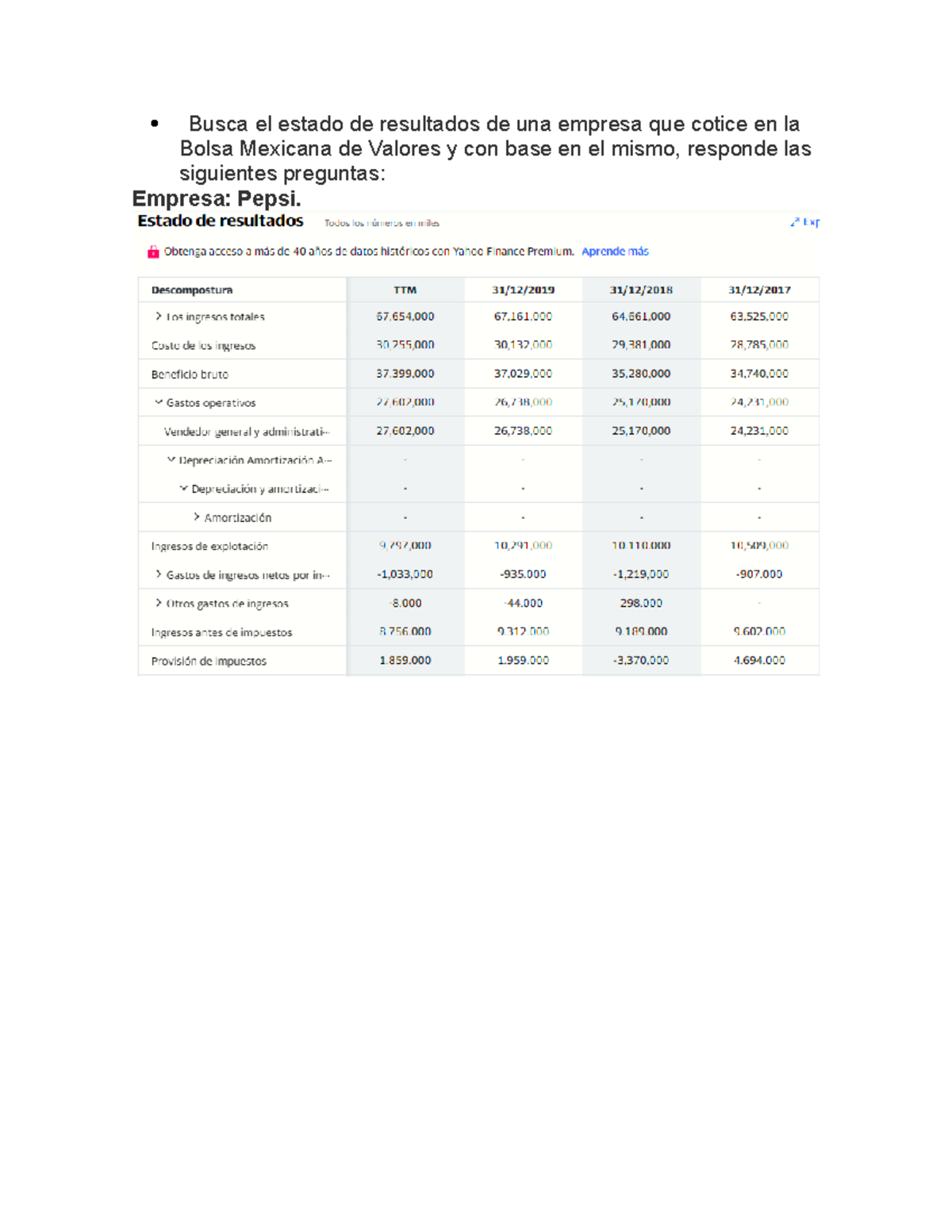 Actividad 5 - Busca El Estado De Resultados De Una Empresa Que Cotice ...