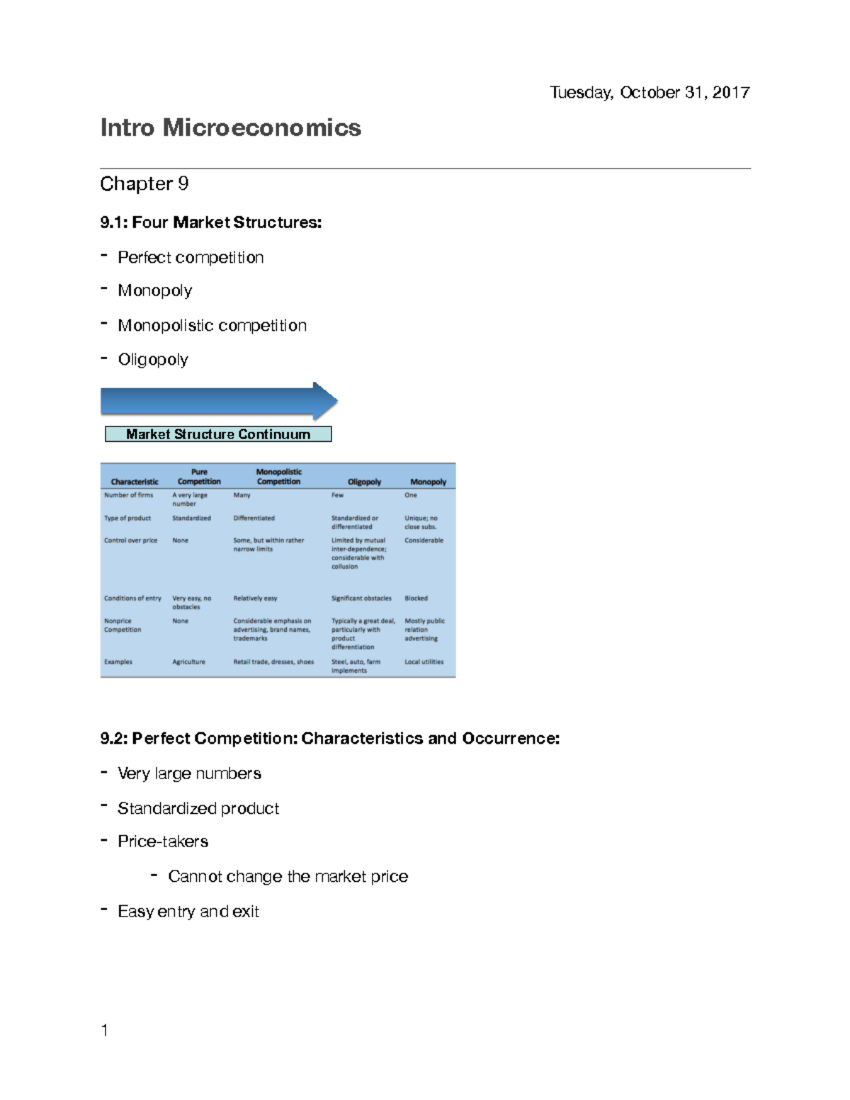 Chapter 9 - ECN 104 - Lecture Notes 9 - Tuesday, October 31, 2017 Intro ...