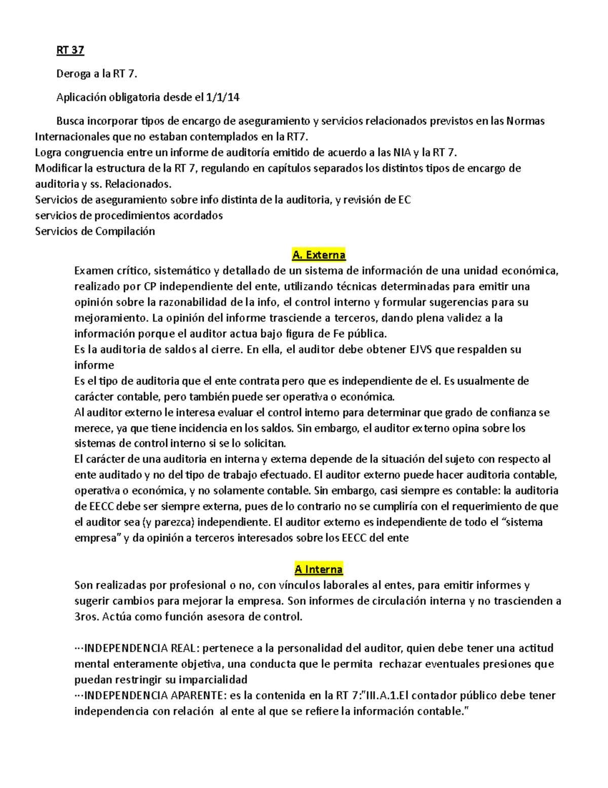 RT 37 Final - RT 37 Deroga a la RT 7. Aplicación obligatoria desde el 1 ...