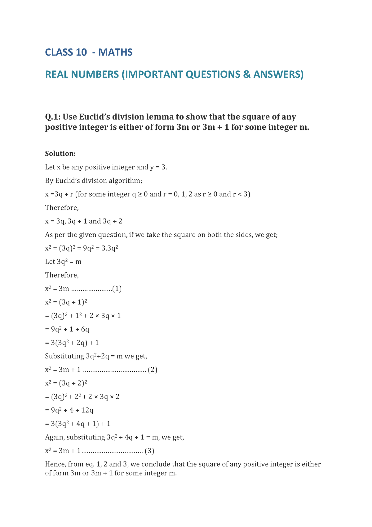 real numbers case study questions and answers