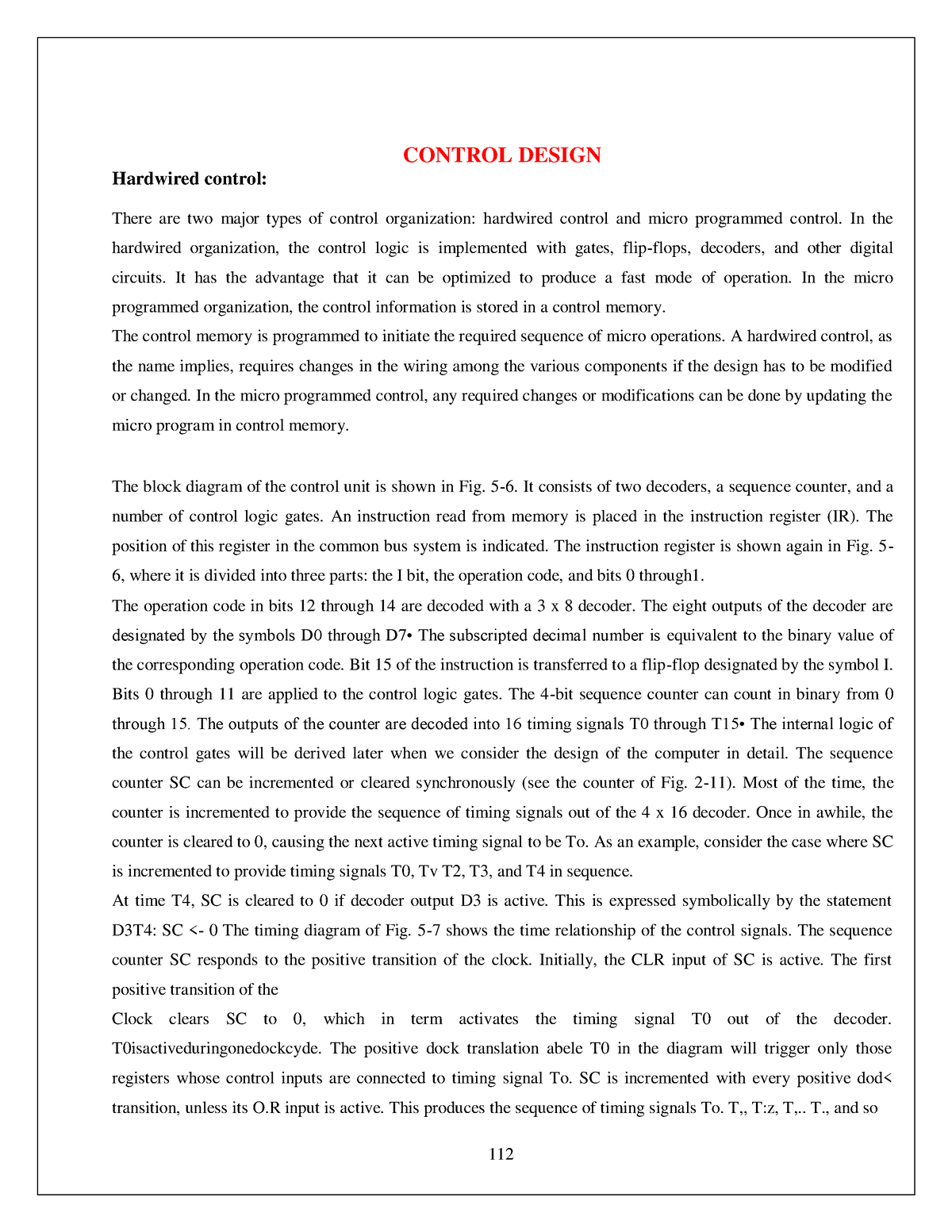 Control Design - UNIT-III CONTROL DESIGN Hardwired Control: There Are ...