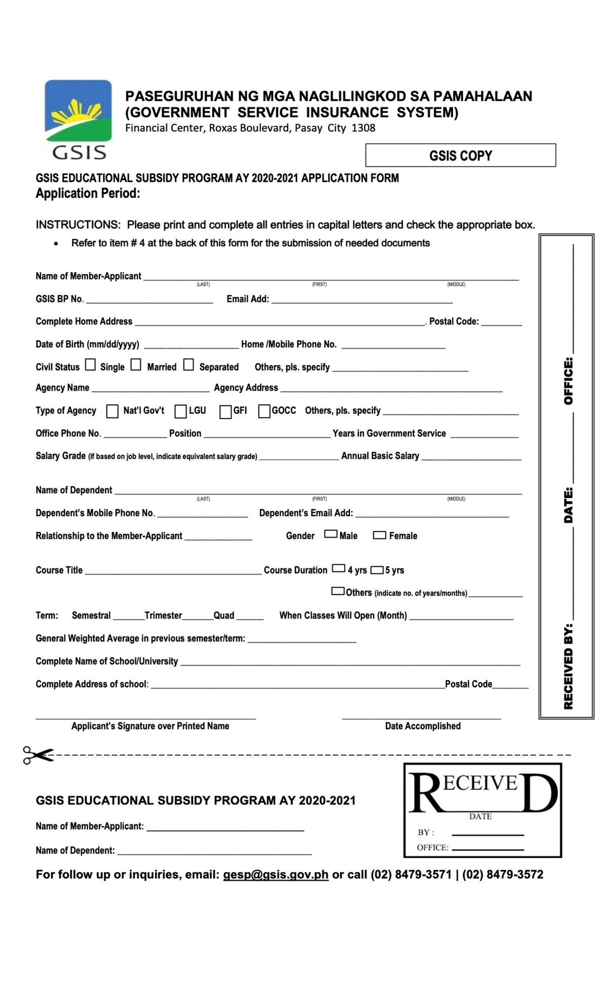 GESP Application Form 2020-2021 - Medical Surgical - Studocu