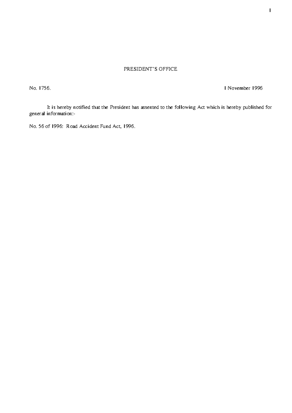 RAF Act 1996 after amendment by Acts No 19 and 31 of 2005 - PRESIDENT’S ...