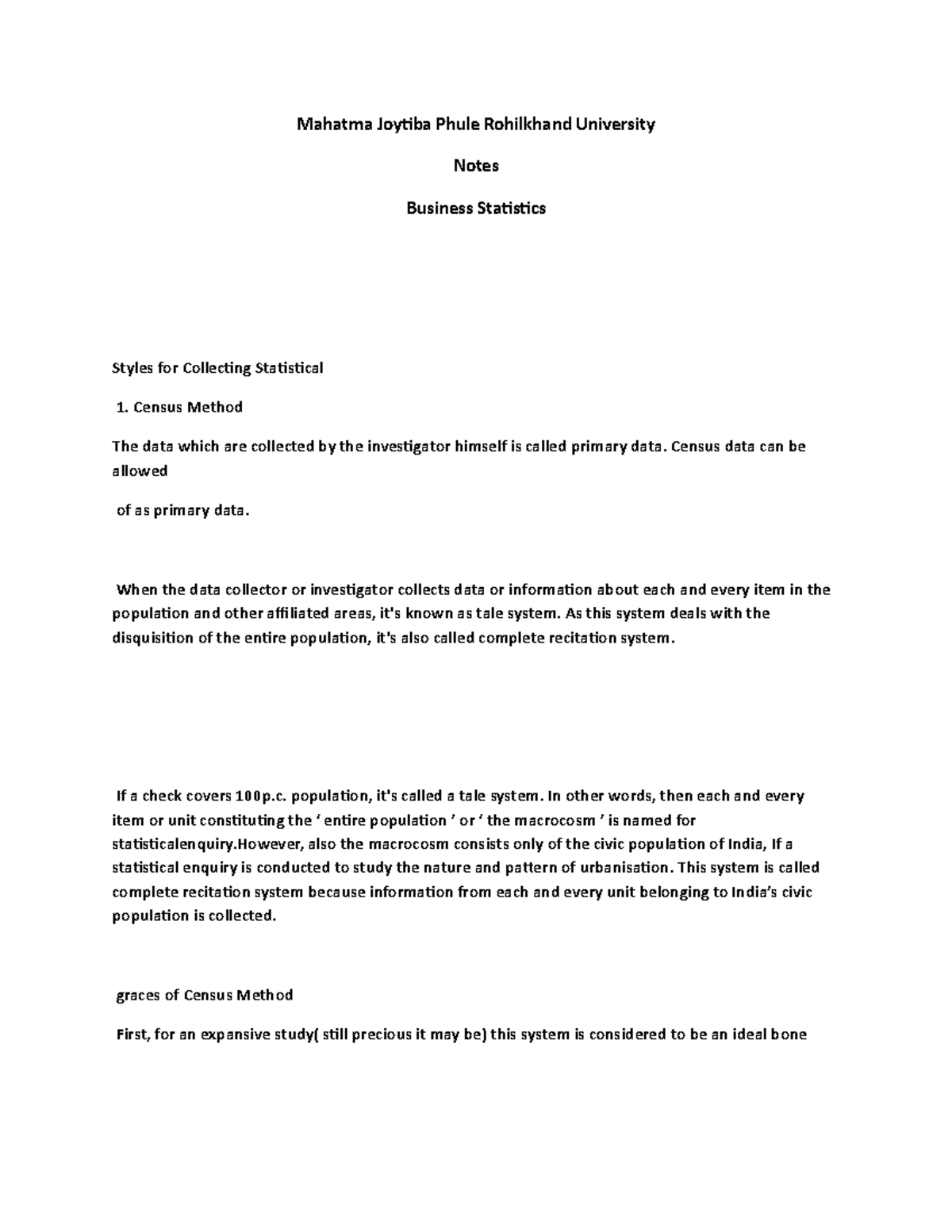 Mjprula 6 - Mahatma Joytiba Phule Rohilkhand University Notes Business