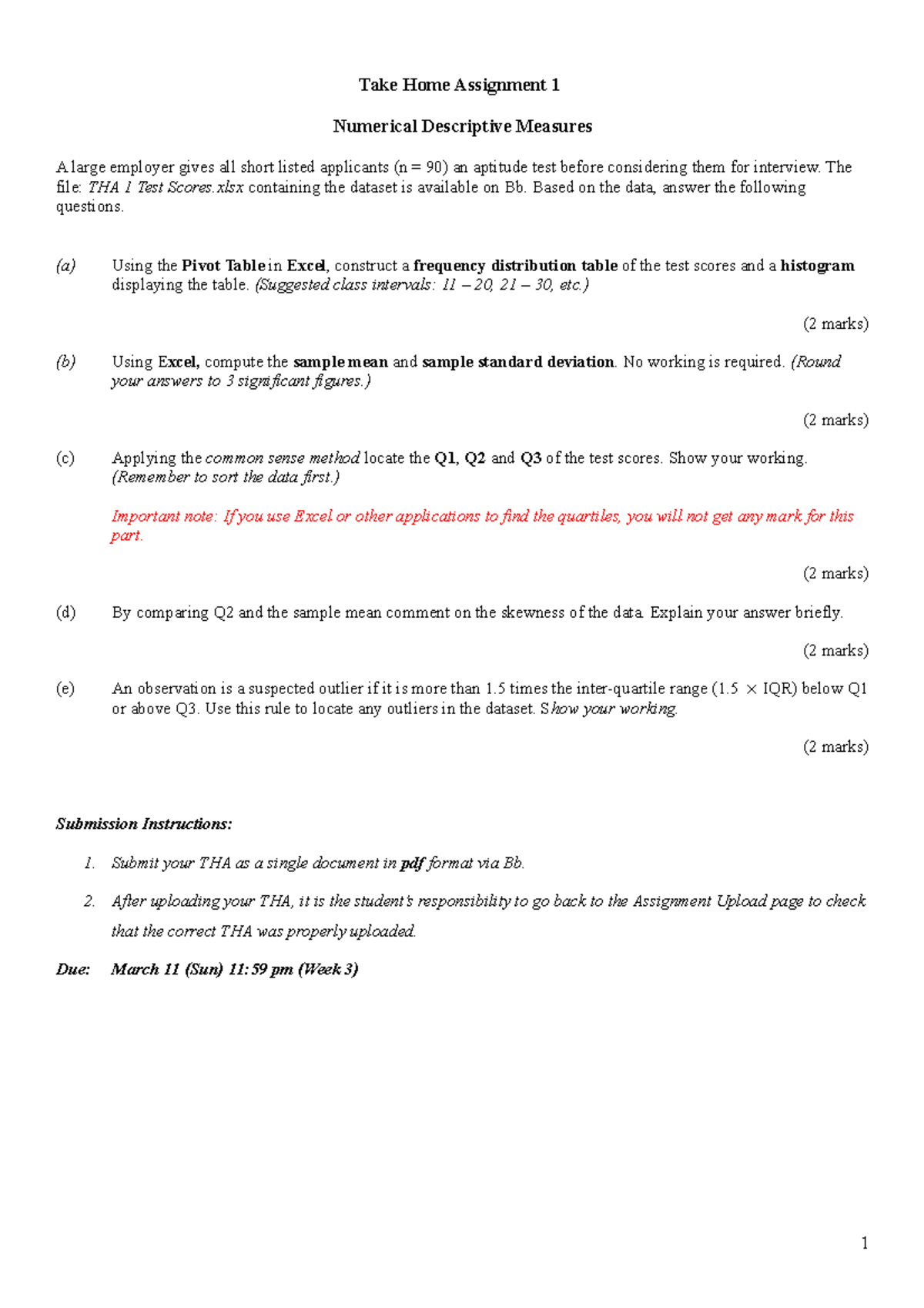 data analyst take home assignment example