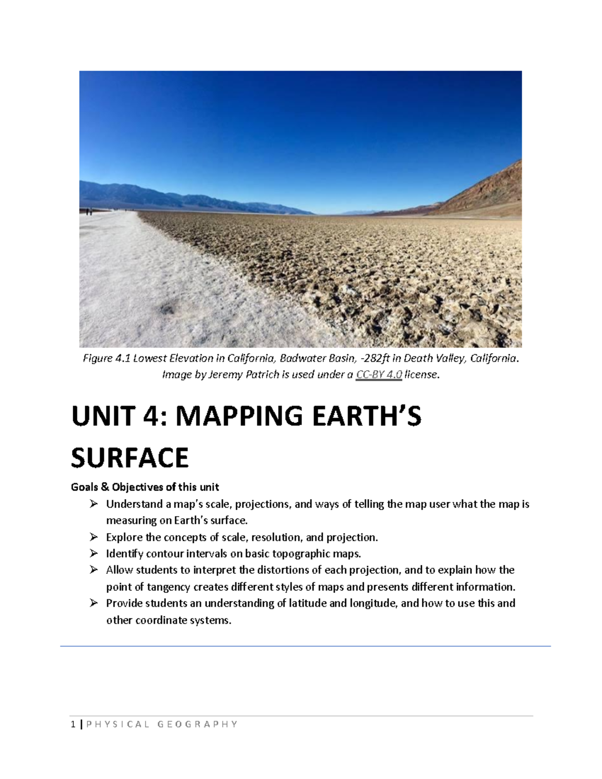 Geog Unit 4 - FORMATION OF ROCKS - Figure 4. 1 Lowest Elevation in ...