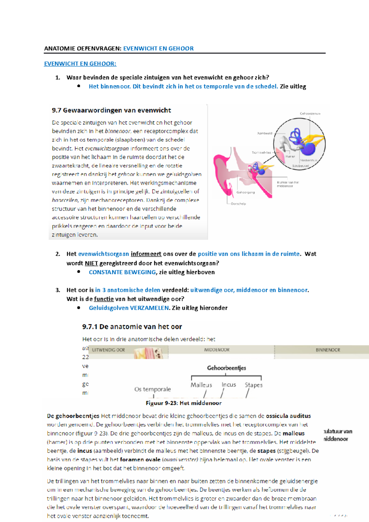 Online Oefenvragen Anatomie J Evenwicht En Gehoor Anatomie Oefenvragen Evenwicht En Gehoor