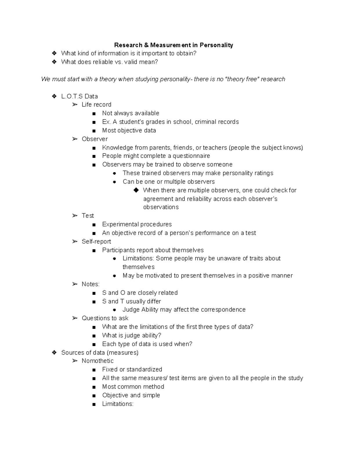 personality research paper gcu