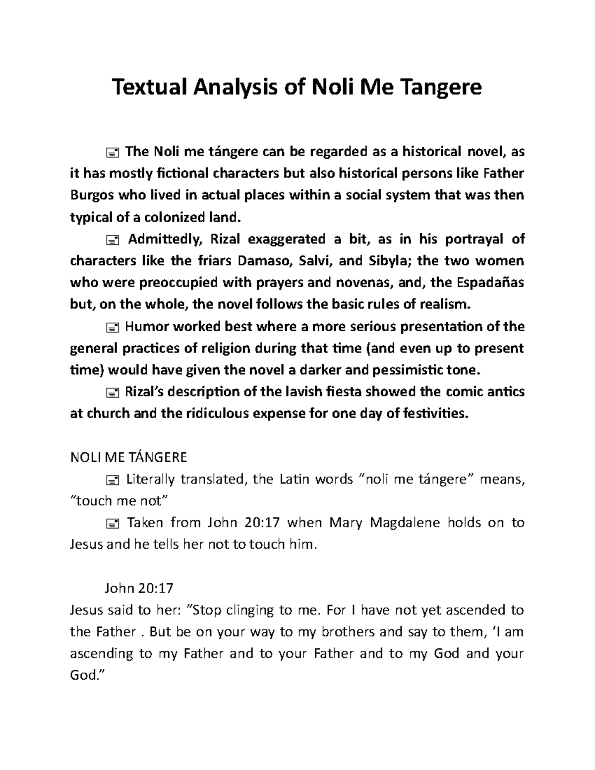 Textual Analysis Of Noli Me Tangere Textual Analysis Of Noli Me Tangere The Noli Me Tángere 8243