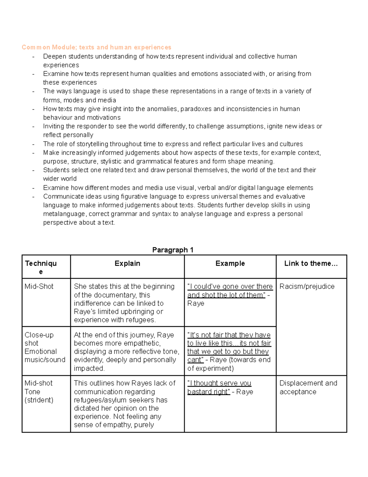 English hsc essay - Common Module; texts and human experiences - Deepen ...