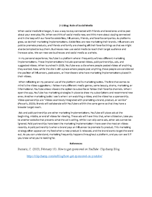 Social Media Marketing Strategy module three assignment - 1 3-2 ...
