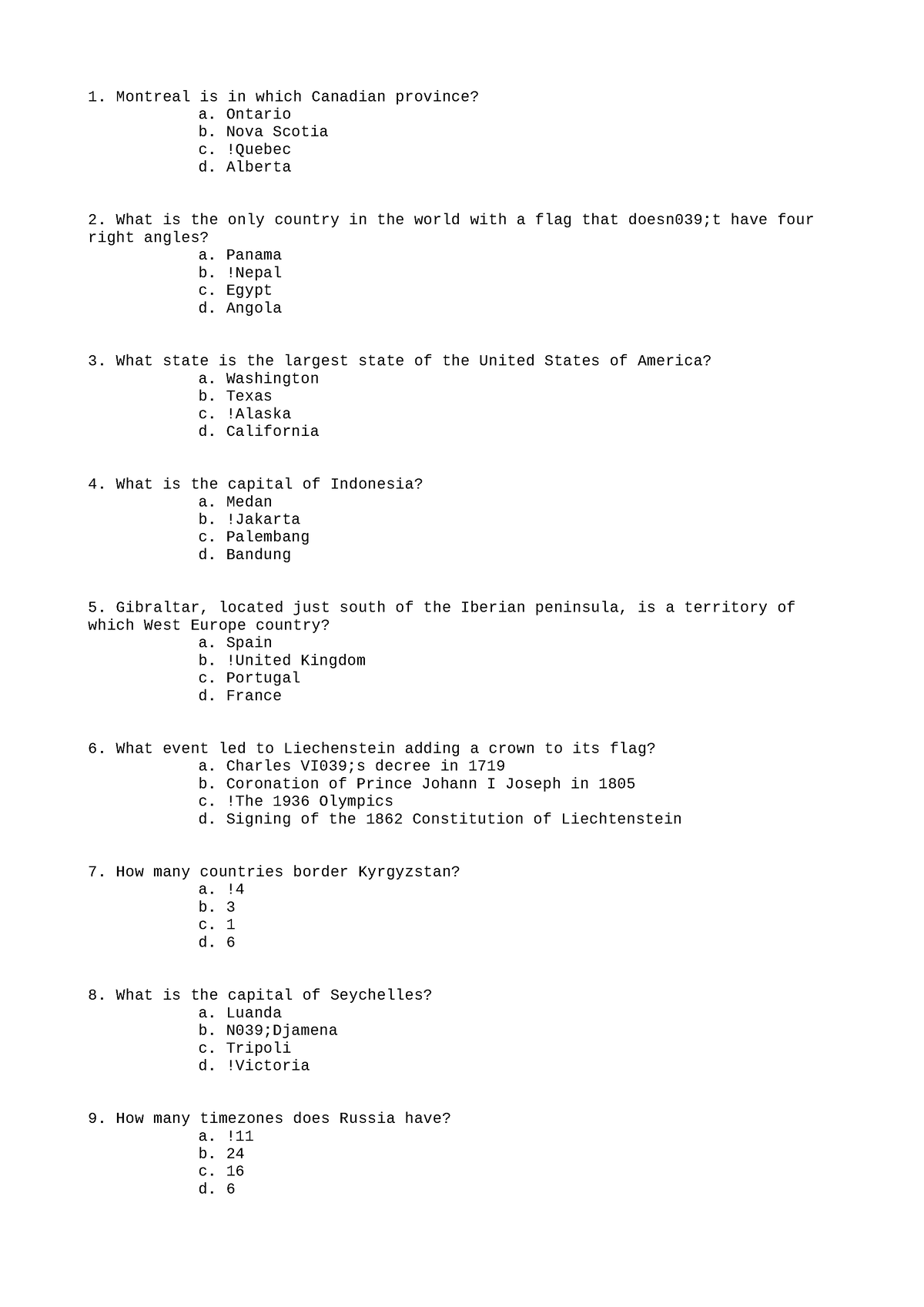 DANC114 Final Winter 2024 8 - Montreal is in which Canadian province? a ...