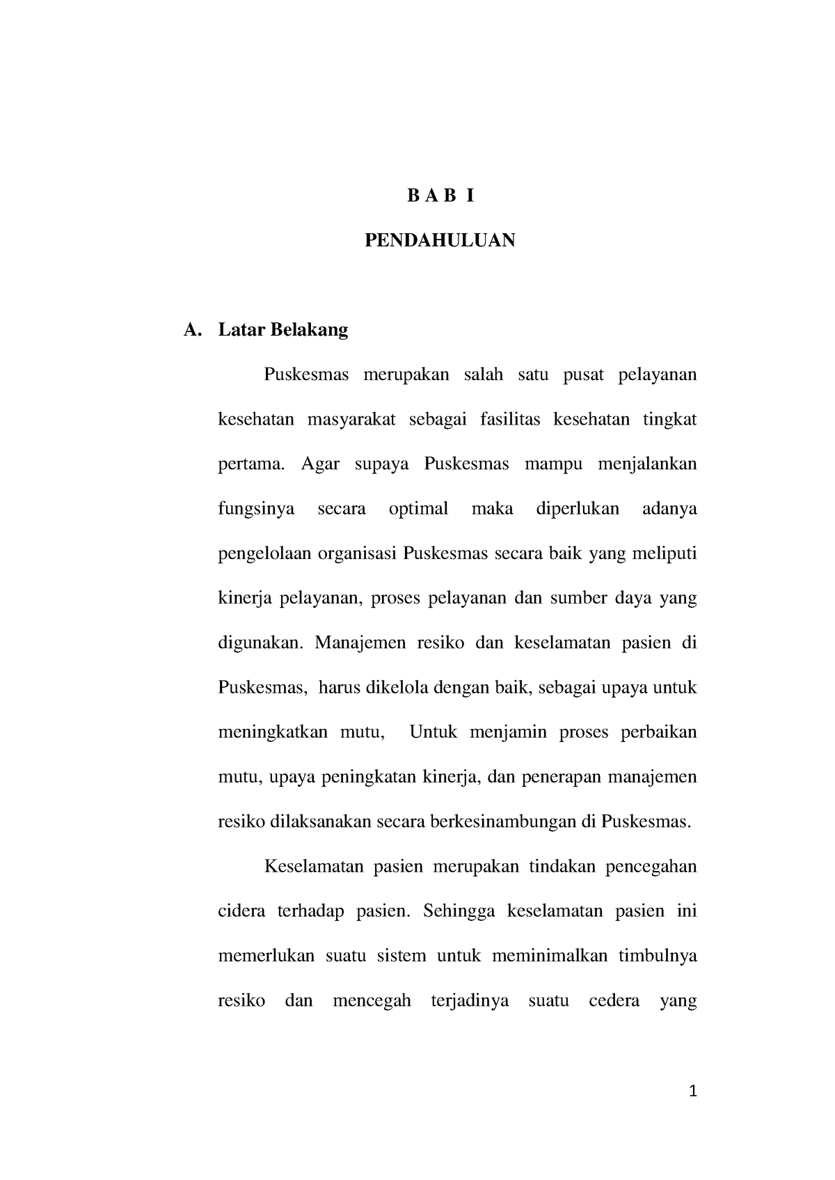 5. BAB I - Pembahasan BAB 1 - B A B I PENDAHULUAN A. Latar Belakang ...