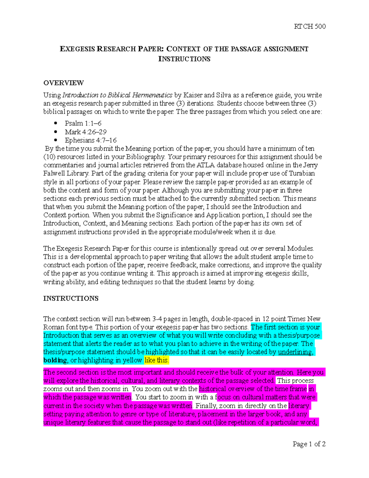 turabian research paper outline format