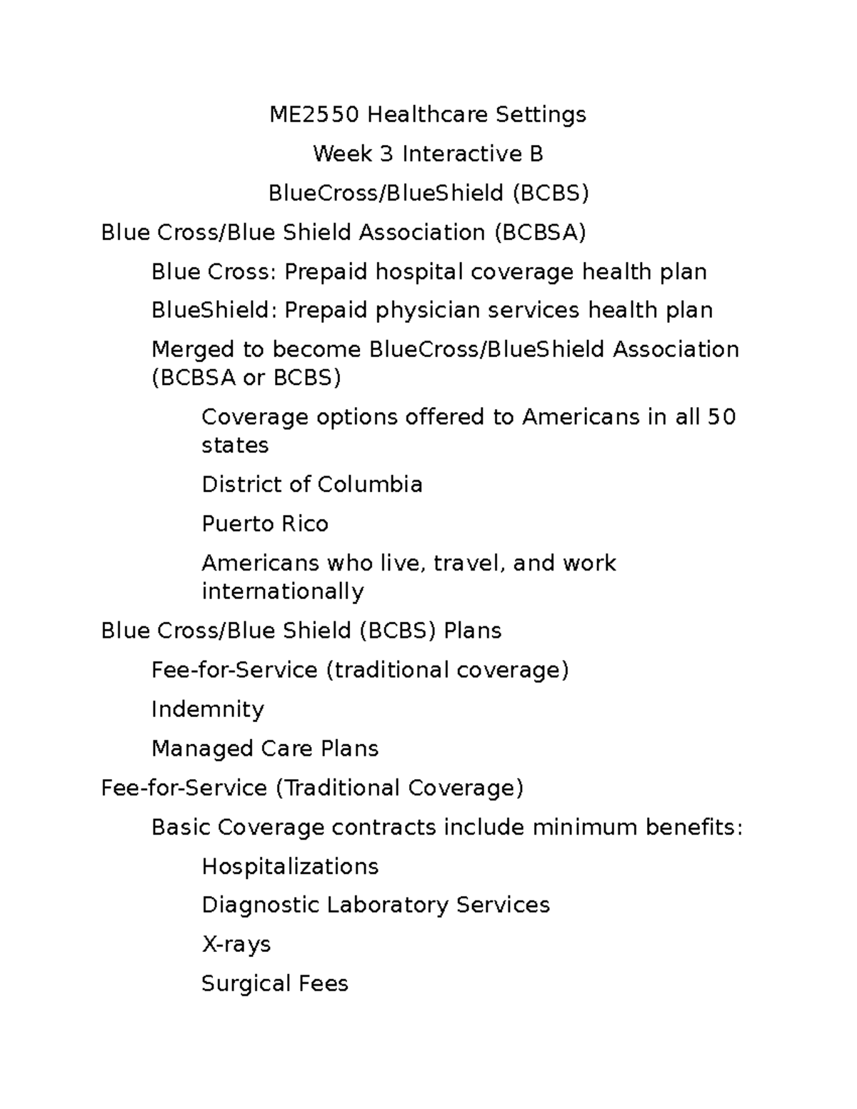 Interactive 3B - Power Point - ME2550 Healthcare Settings Week 3 ...