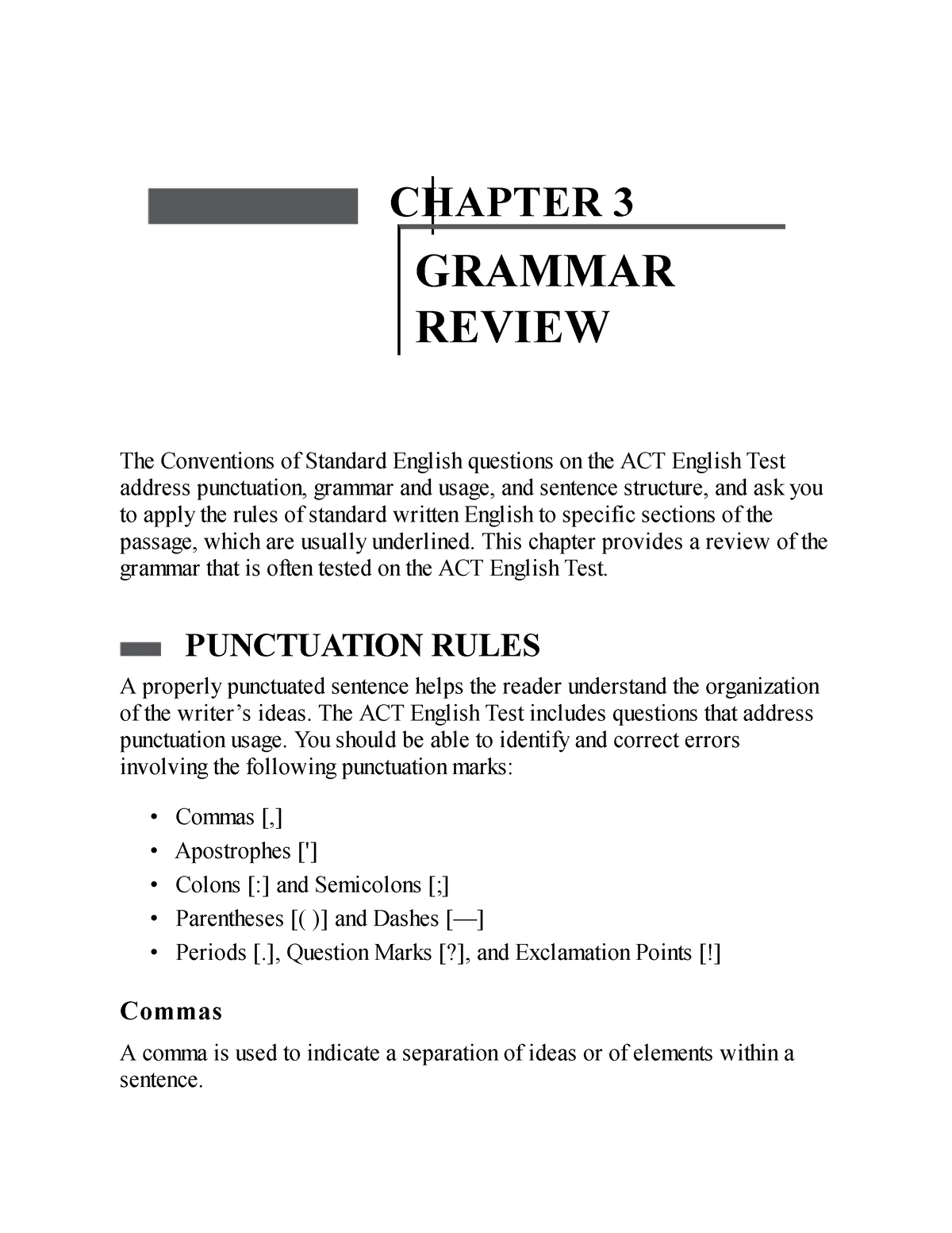 Grammar CHAPTER 3 GRAMMAR REVIEW The Conventions Of Standard English 