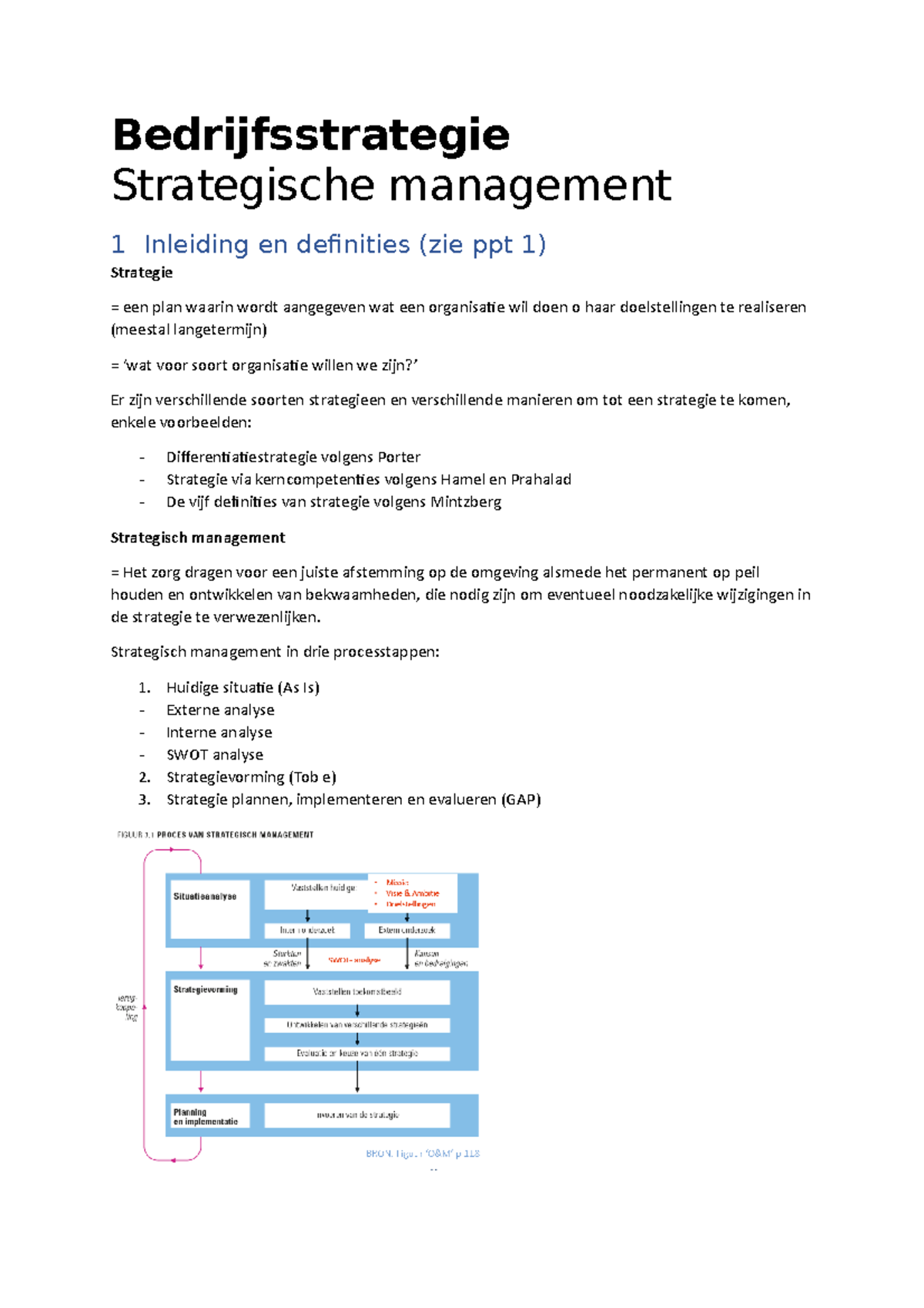 Bedrijfsstrategie Samenvatting - Bedrijfsstrategie Strategische ...