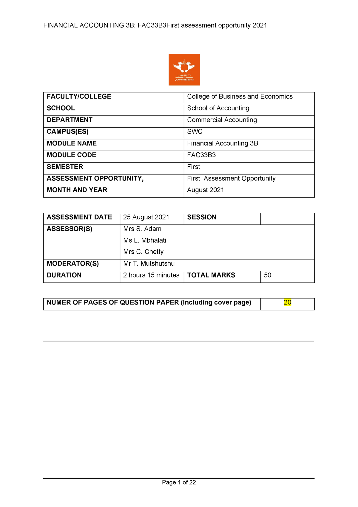 FAC33B3 Groups Journals - FAC33B3 - UJ - Studocu