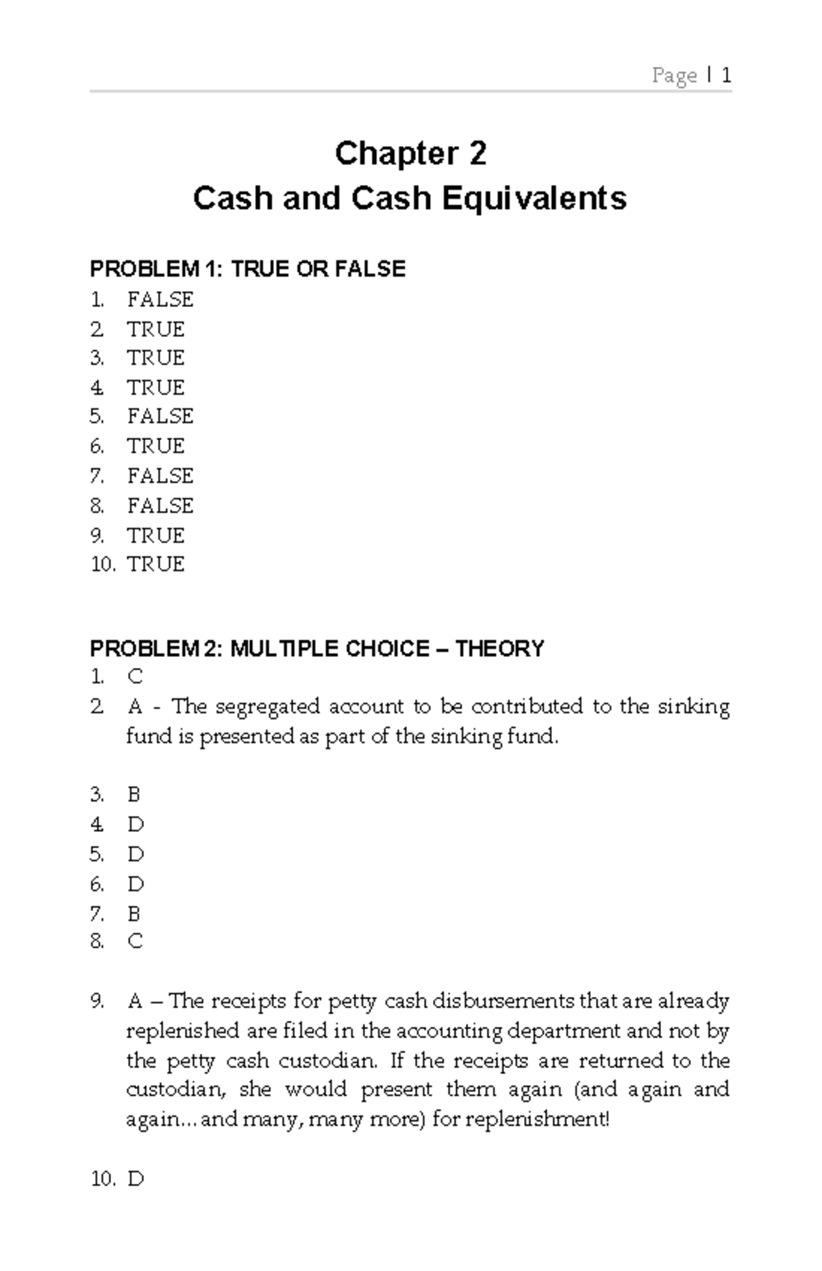 Chapter 2 CASH CASH Equivalents IA PART 1A 2020 Edition Chapter 2