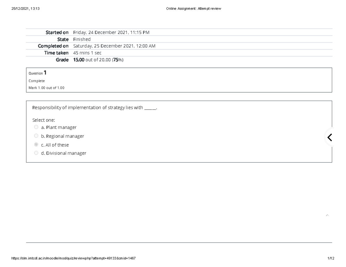 the targeted direct assignment review has been completed