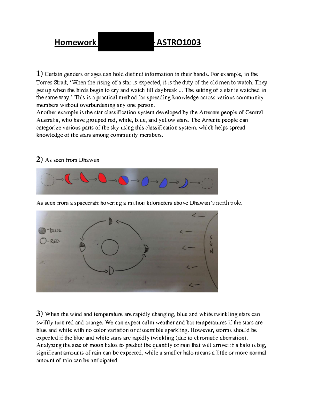 Astro 1003 Homework - ASTR1003 - ANU - Studocu