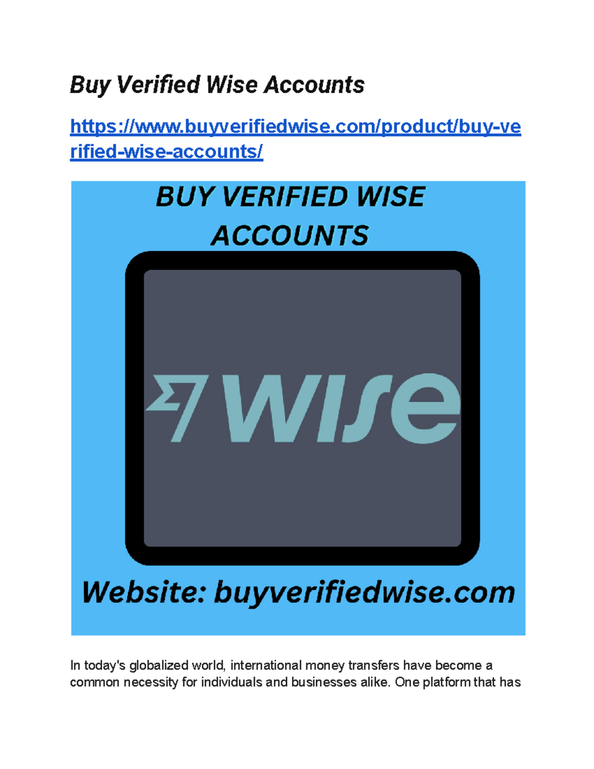 Buy Verified Wise Accounts - Buy Verified Wise Accounts buyverifiedwise ...