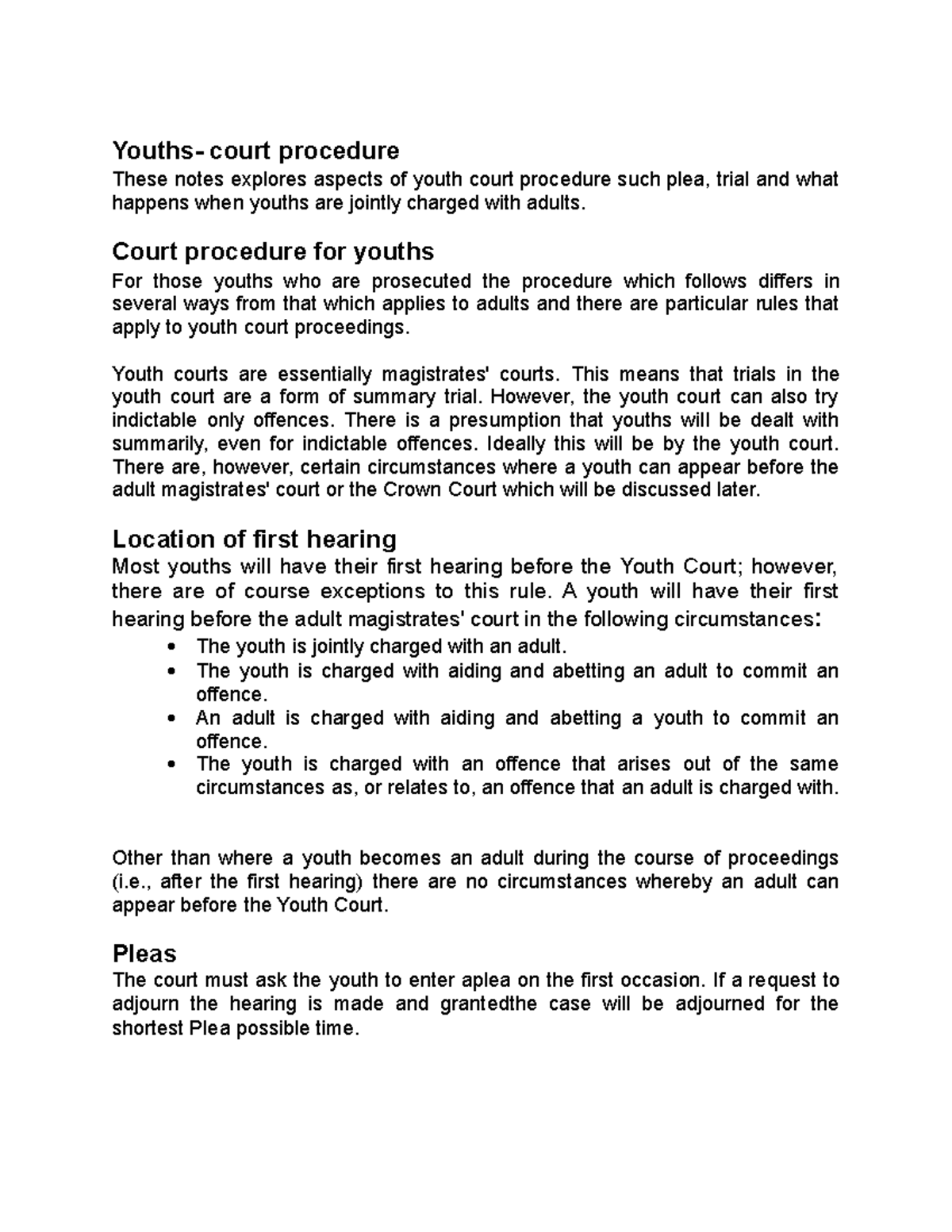 Youths court procedure Court procedure for youths For those youths