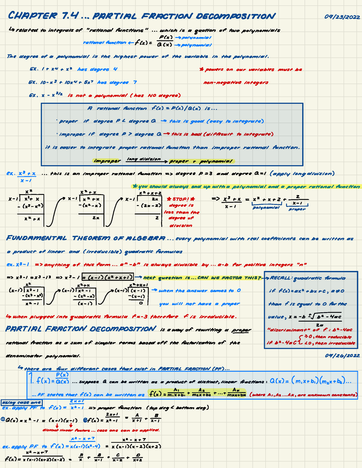 Calculus II Copy 10 - Chapter 7.4 - Partial Fraction Decomposition ...