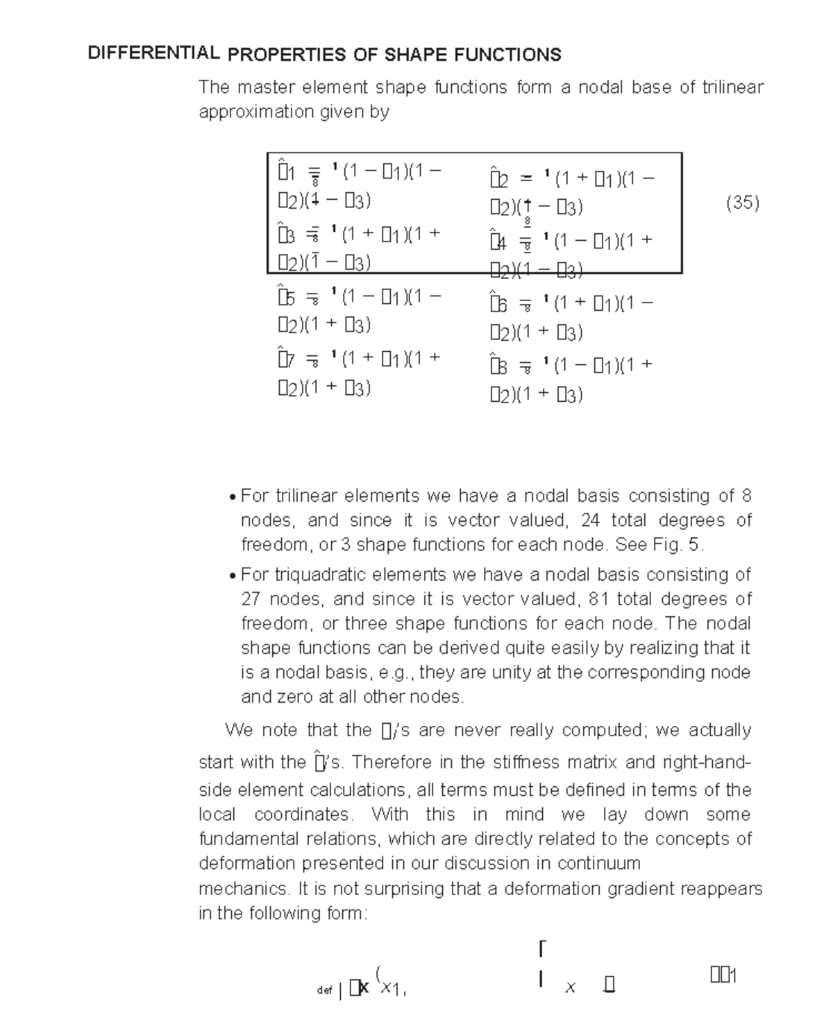 Differential Properties OF Shape Functions - DIFFERENTIAL PROPERTIES OF ...