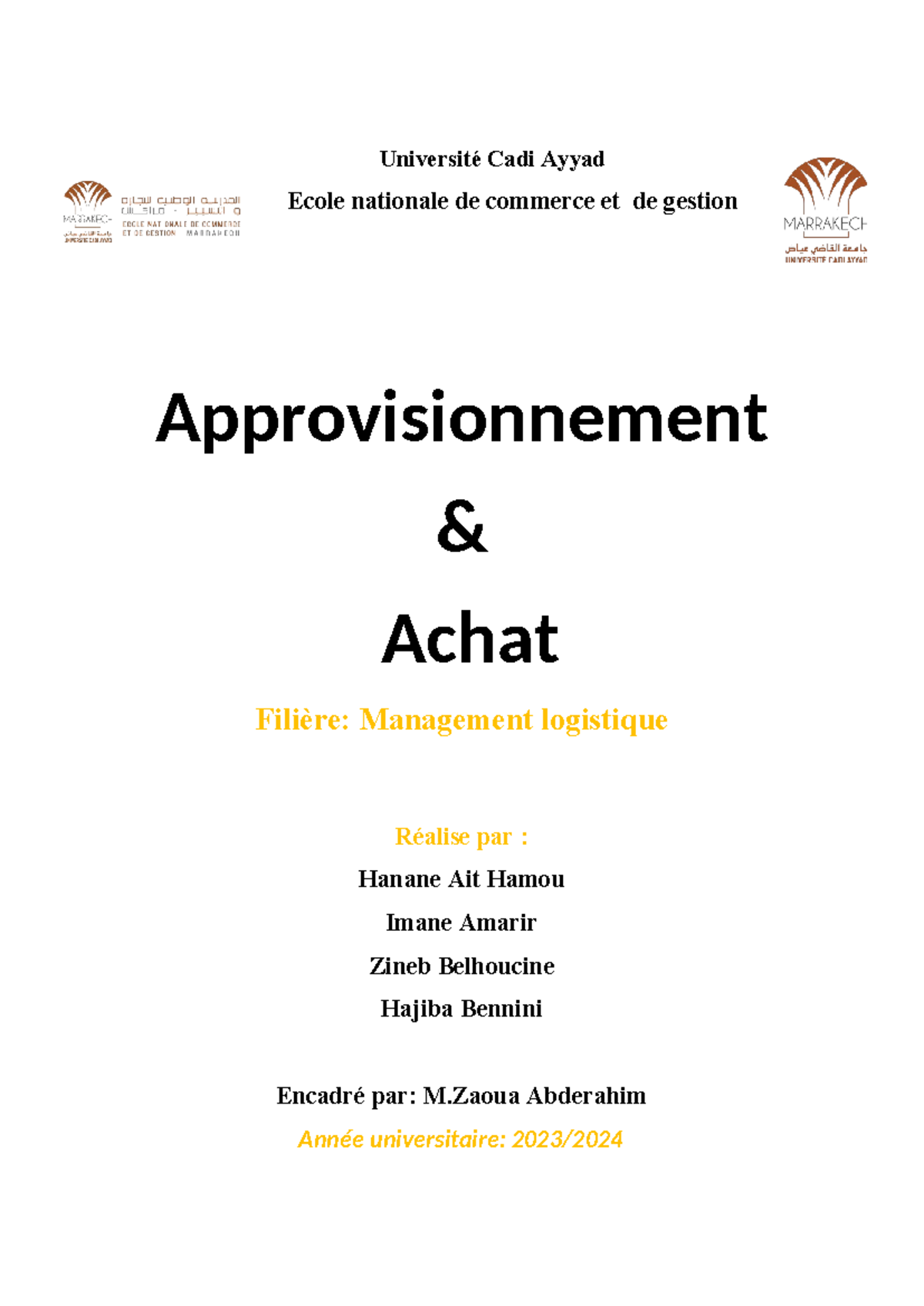 logistique-des-approvisionnements-s9-universit-cadi-ayyad-ecole