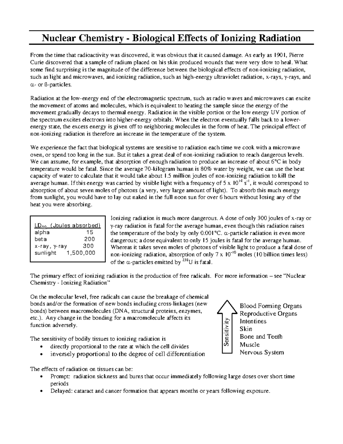 Nuclear Biological Effects - Nuclear Chemistry Biological Effects Of ...