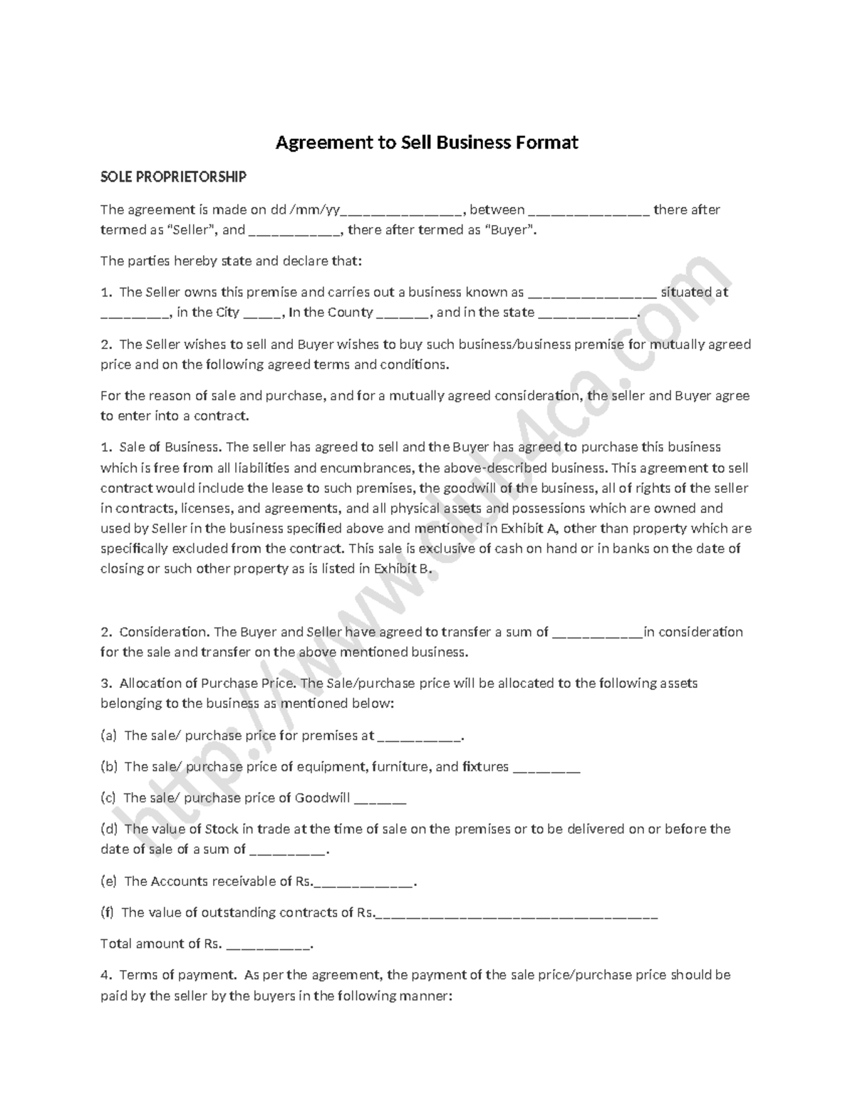 agreement-to-sell-business-format-agreement-to-sell-business-format