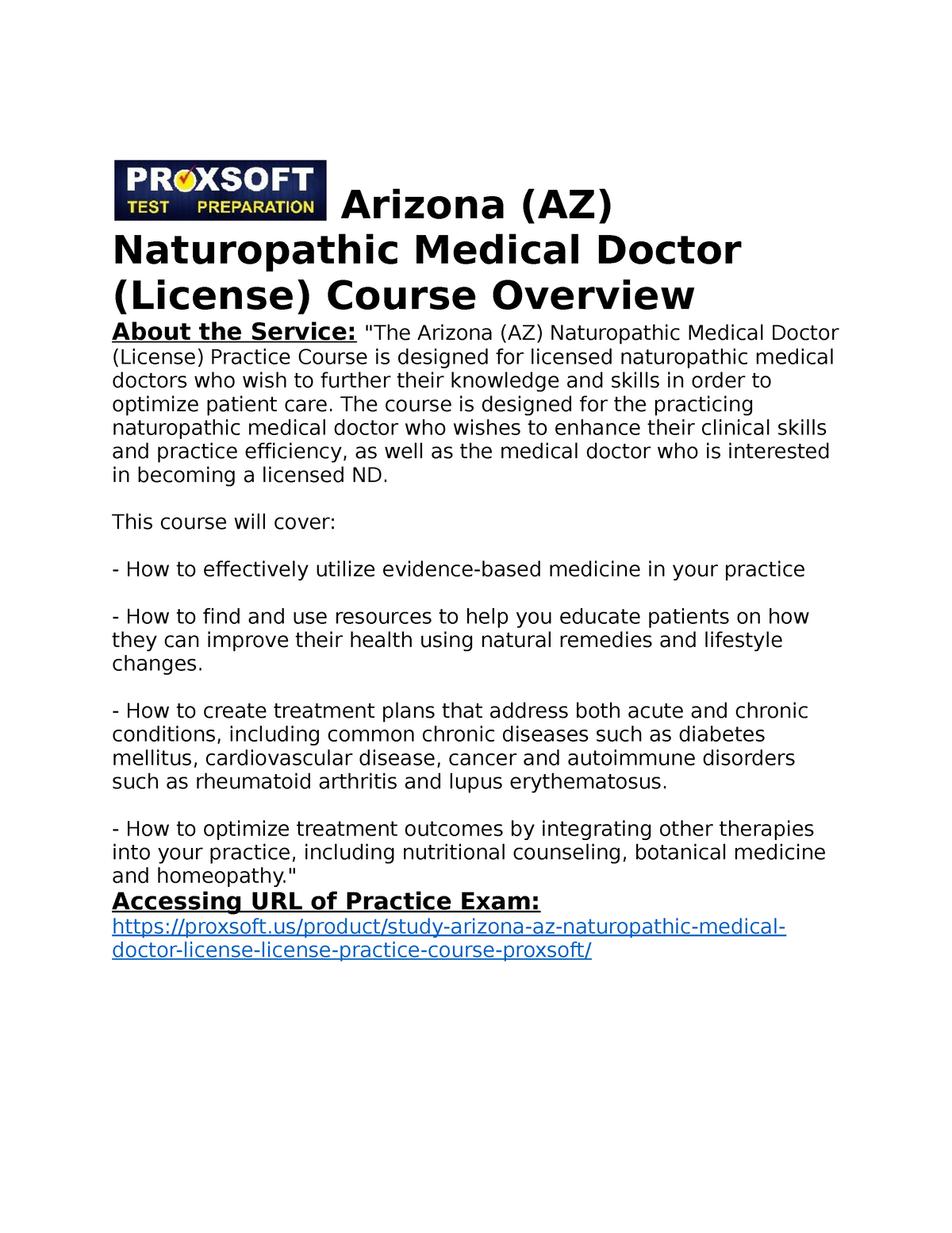 Arizona (AZ) Naturopathic Medical Doctor (License) Practice Course ...