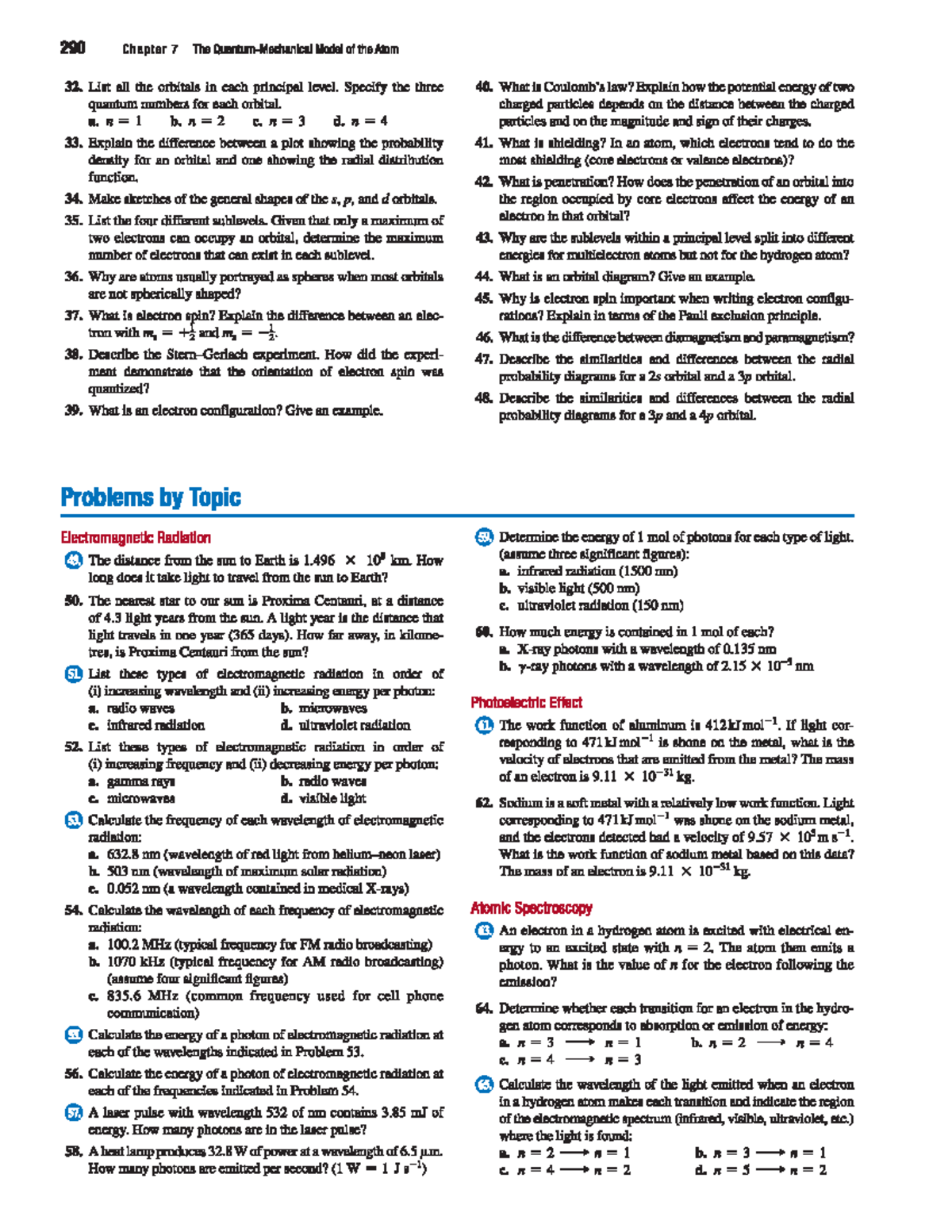 Chapter 7- Textbook Question - Sc/Chem 1000 - Studocu