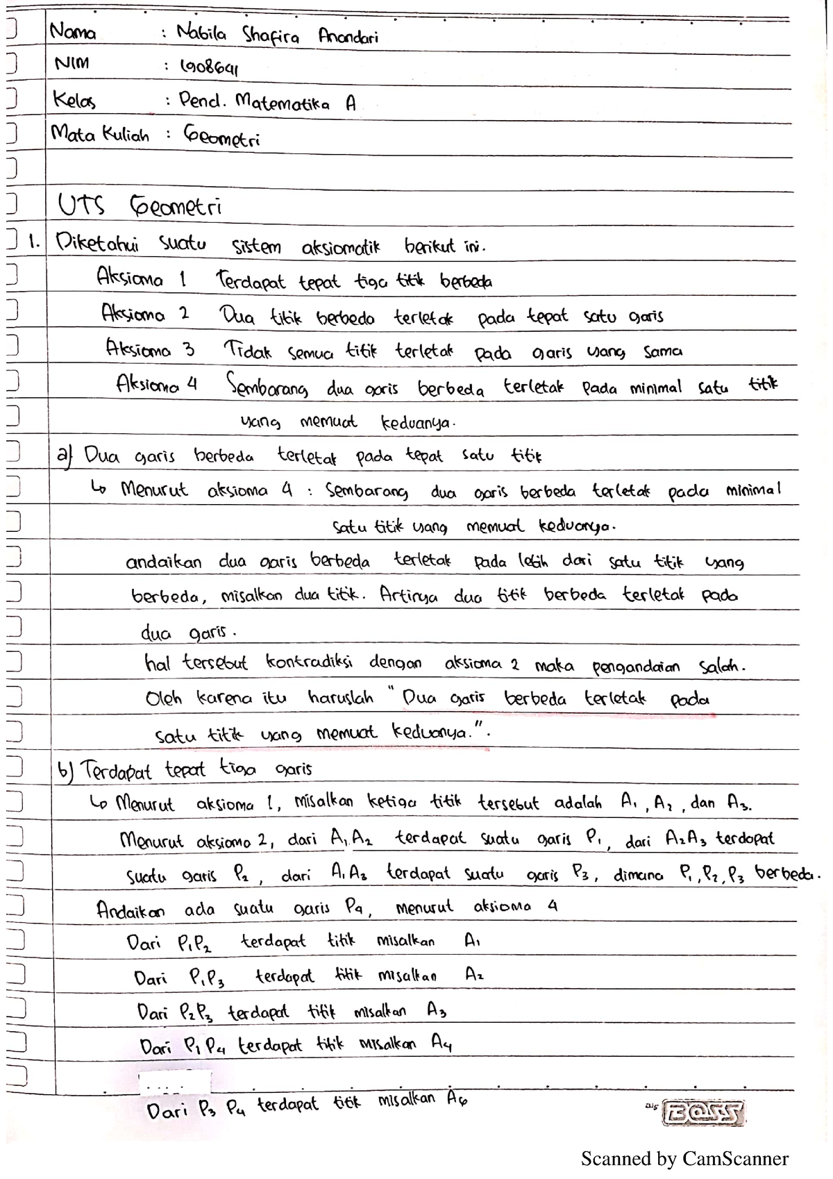 Ujian Tengah Semester Geometri - Geometry - Studocu