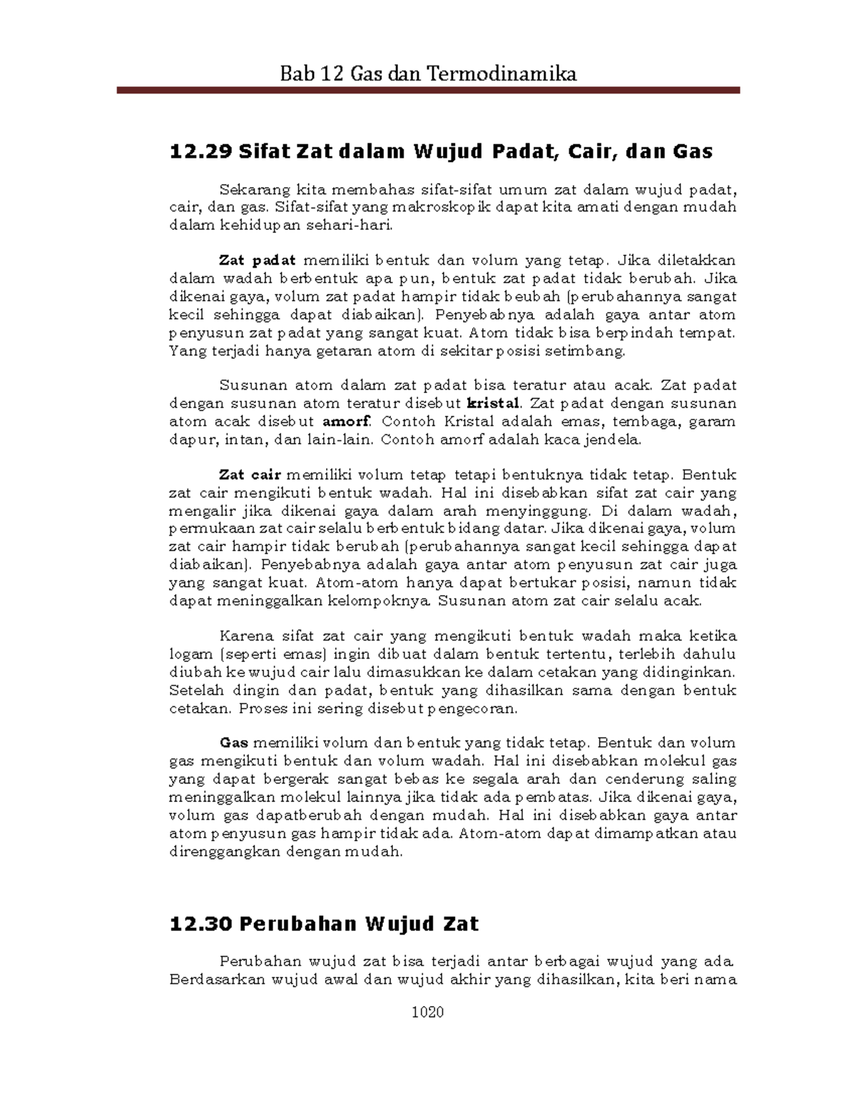 Diktat Fisika Dasar I 345 - Bab 12 Gas Dan Termodinamika 1020 12 Sifat ...