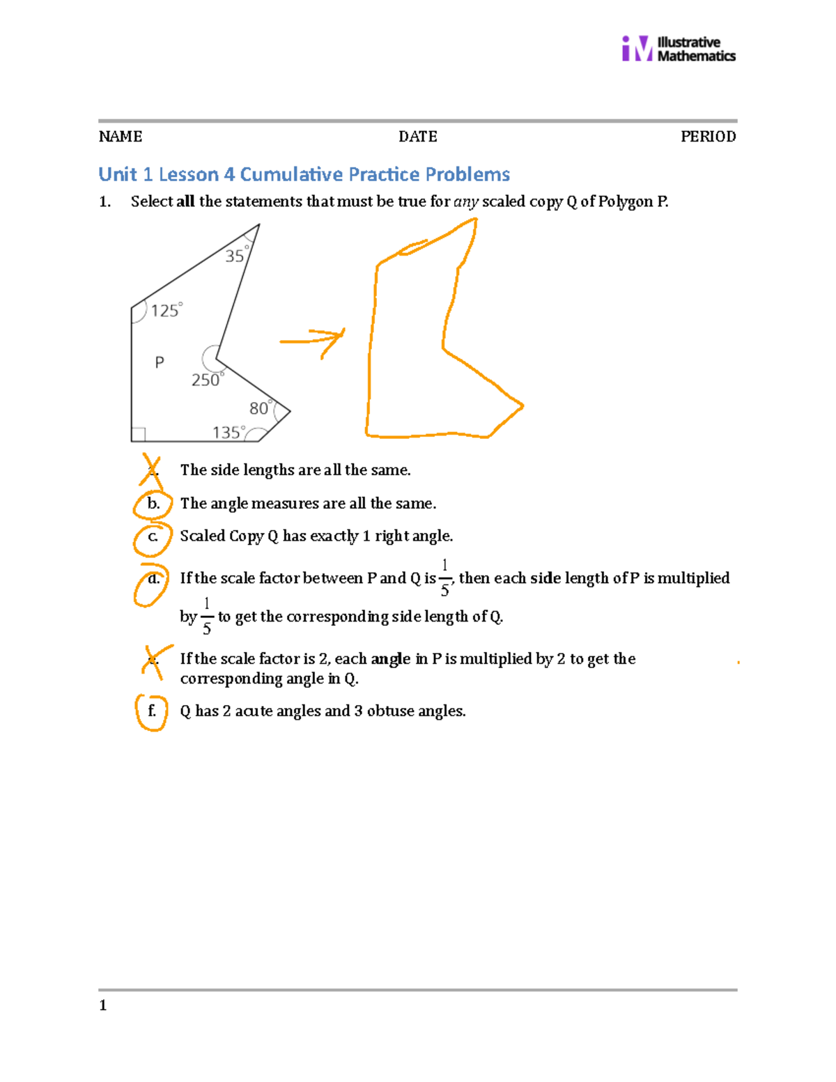 Unit 1 Lesson 4 Practice Problems - NAME DATE PERIOD Unit 1 Lesson 4 ...