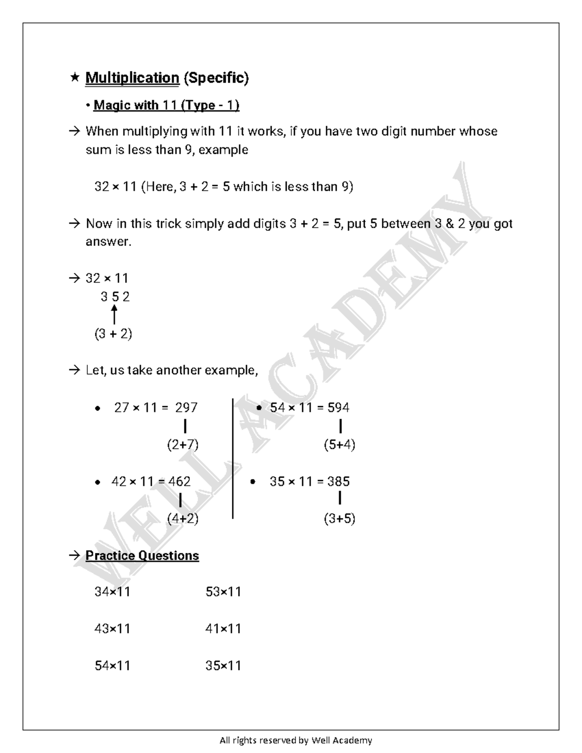 04 - MATH - Multiplication (Specific) Magic with 11 (Type - 1) When ...