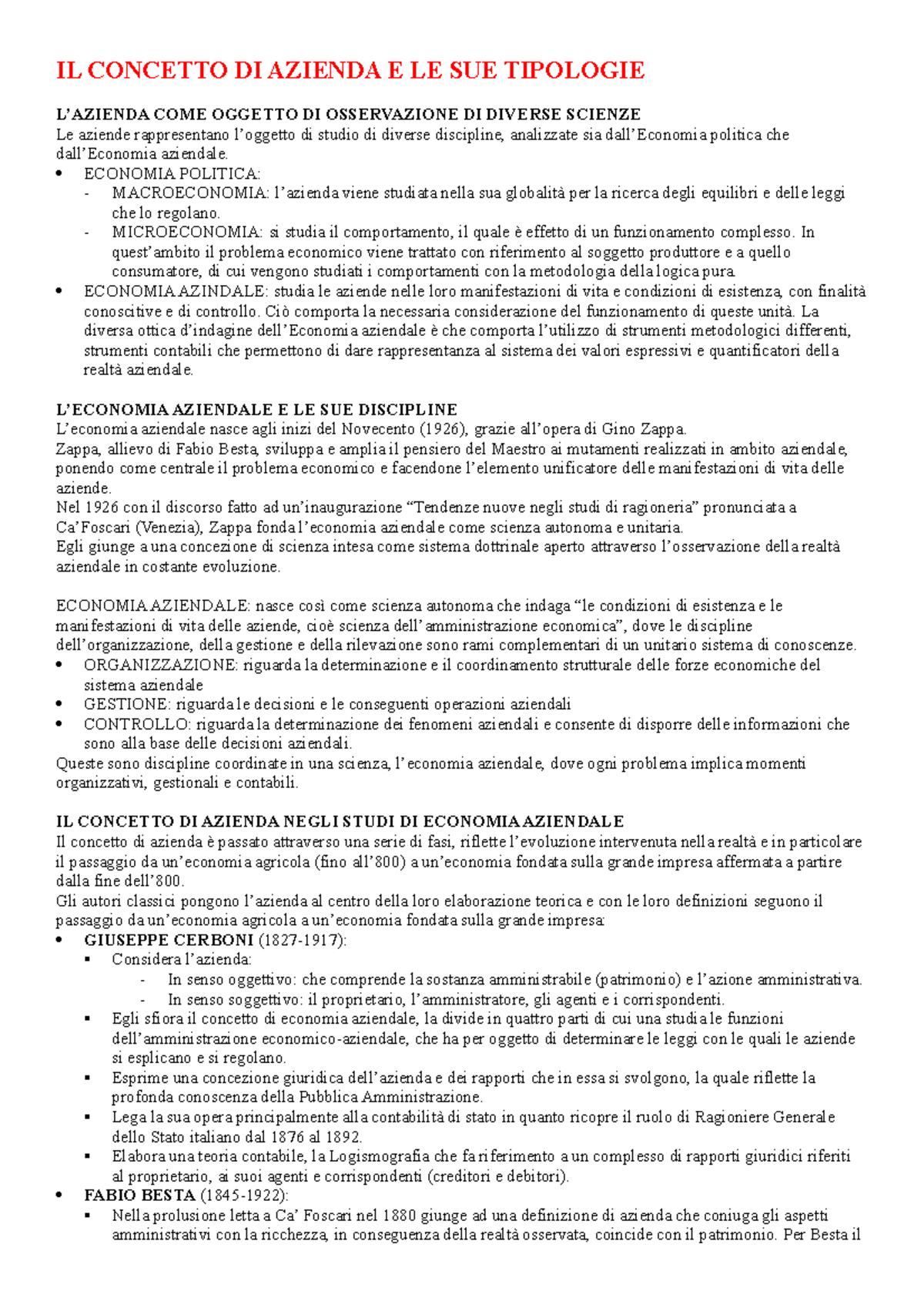 Capitolo 2 - Fondamenti Di Economia Aziendale - IL CONCETTO DI AZIENDA ...